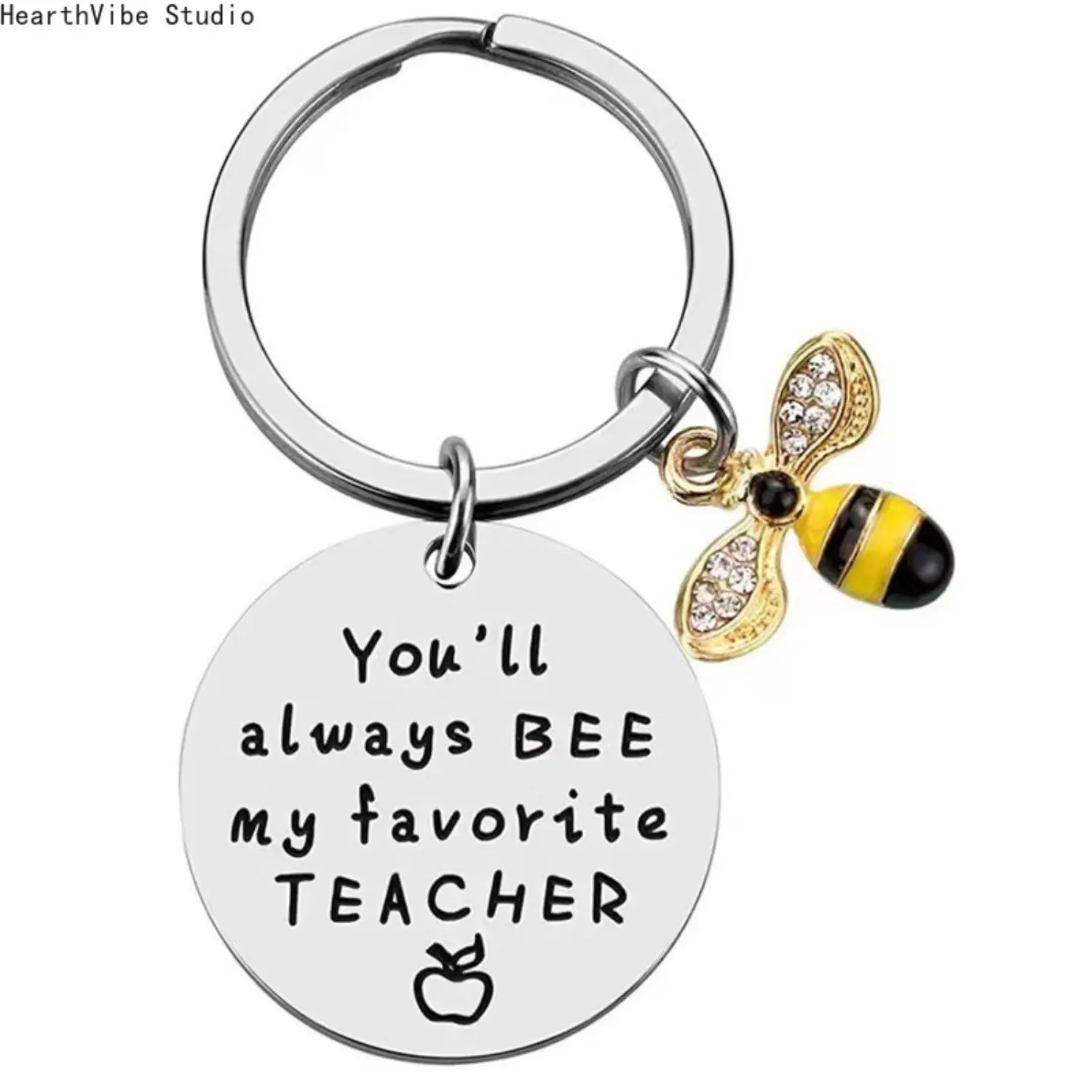 Little Bee Cute Keychain Accessory - Thank-You Gift for Female Teachers, Camping & Hiking Hammock Companion, Bee Charm, Teachers’ Gift, Small, Insects
