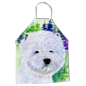 212 MAIN West. Westie Bib-Style Cloth Apron, Multifunctional Home Care Apron, 27x31 in Dimensions