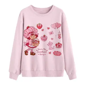 Strawberry Dessert Valentine T-Shirt, Cute Girl Holding Heart Graphic, strawberry shortcake Sweatshirt, valentine's day sweatshirt