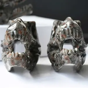 Ultraviolet Reactive Flame Stone Dinosaur Skull Sculpture Design, Unique Home Decor for Office and Bedroom, Feng Shui Energy Gift, Desktop Decorative Ornament, Decorative Sculptures