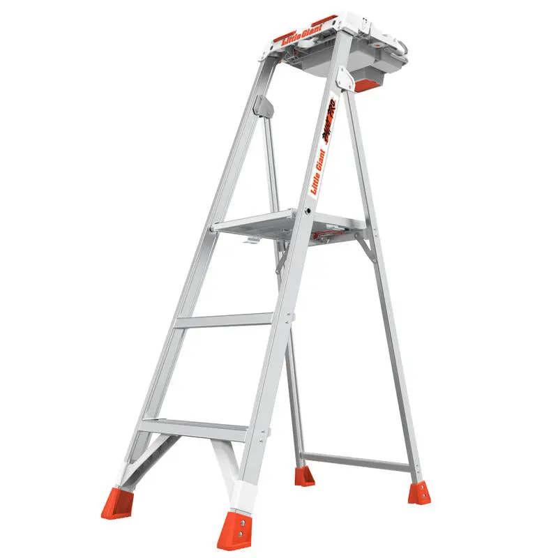Little Giant Paint Pro - 5Ft Stepladder, Aluminum, 375 Lbs Weight Rating, Rotating Workstation Tray