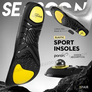 Poron arch support Insoles carbon fiber Shell Heel Pain Relief Shock Absorption Shoes Pad Cushioning Unisex Foot Care1pair