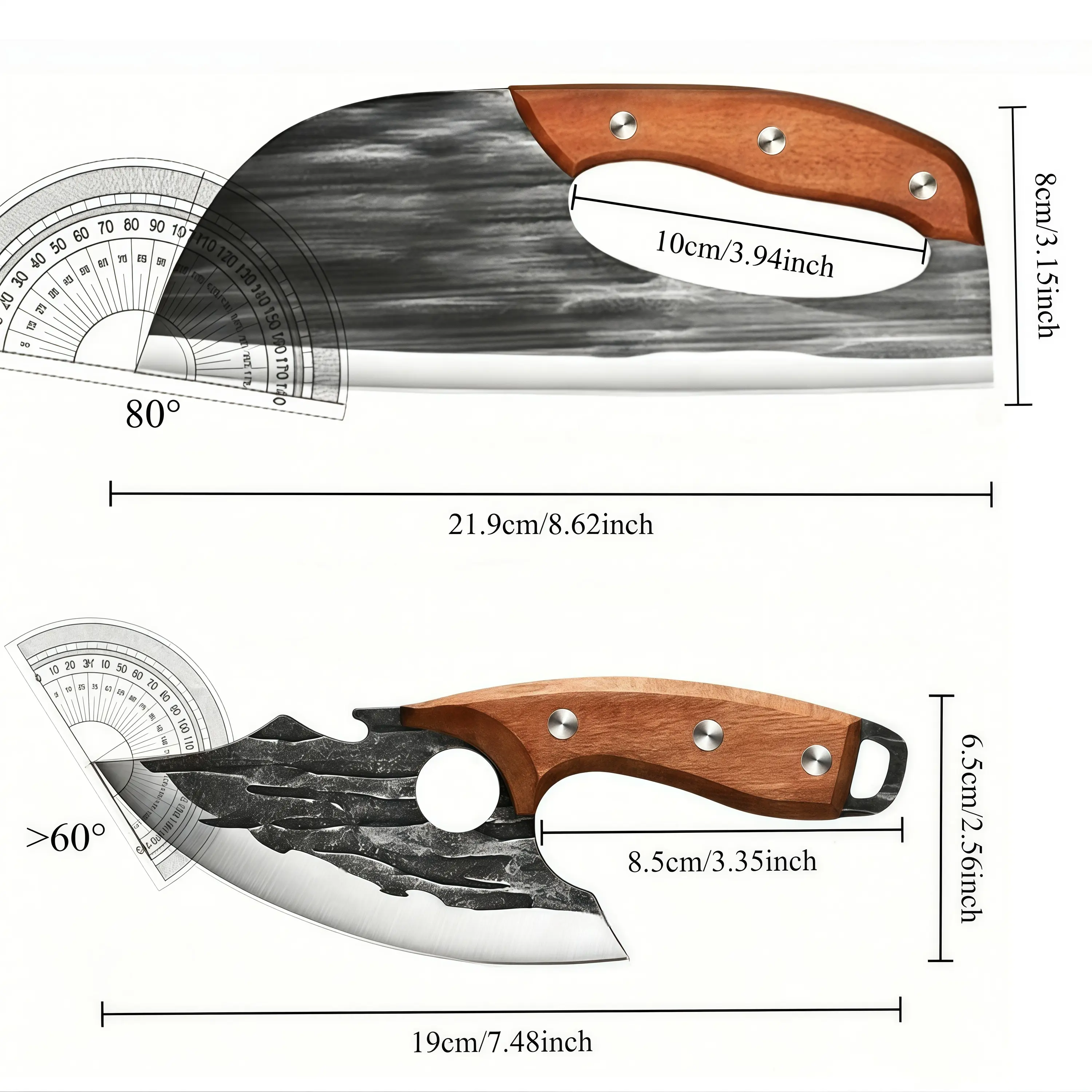 2pcs kitchen knives, super sharp kitchen knives, meat cutters, kitchen knives and slicing knives Combination knife Block household knife chef  knifes meat cleaver knife kitchen  knives Kitchenware Meatcleaverset Cooking