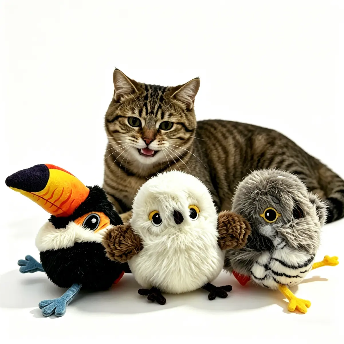 Interactive Chirping Bird Cat Toy, Motion Activated Realistic Flapping Bird with Catnip, USB Rechargeable Automatic Interactive Play Toy for Indoor Cats Kittens
