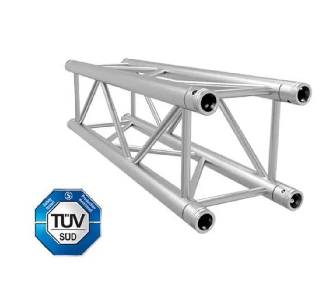 Medium Duty 6061-T6 Aluminum Alloy Square Truss, 1m F34 & 2m F34 290mmx290mm, Spigot/Pin System, Natural Silver, TUV Certified, 800kg Load Capacity & 1400kg CPL, for DJ Stage Lighting, DJ Booths, Displays