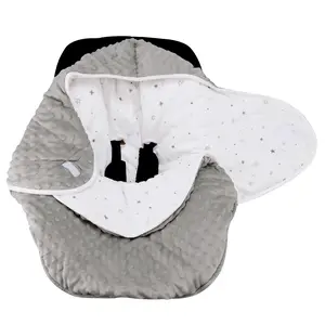 Bebamour Car Seat Cover and Baby Swaddle Blanket - Newborn Wrap for Girls Boys