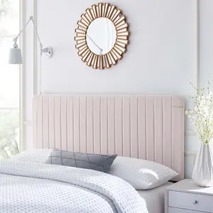 Modway Milenna Channel Tufted Performance Velvet King/California King Headboard in Pink