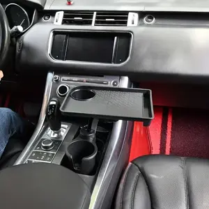 Car Cup Holder 3-In-1 with Food Tray, Car Console Organizer, 360° Rotatable Design, Detachable & Expandable Abs Material, Ideal for Vehicle Use