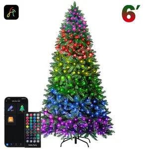6ft Pre-lit Artificial Christmas Tree with Smart Programmable LED Fairy Lights