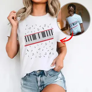 April Shirt for Fan, Beat It Michael T-shirt, Michael Jackson Beat It Piano Keys T Shirt, King of Pop Music Tee