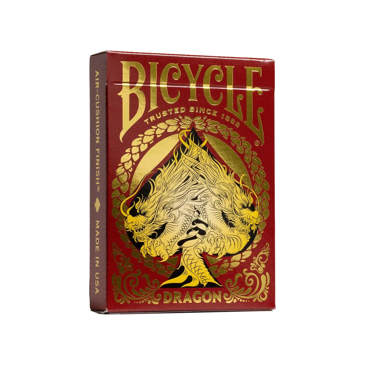 Bicycle Red Dragon Playing Cards, Year of the Dragon Themed, Fully Custom Artwork, Gold-Foil Luxury Tuck, Easy Riffles for Card Game Enthusiasts