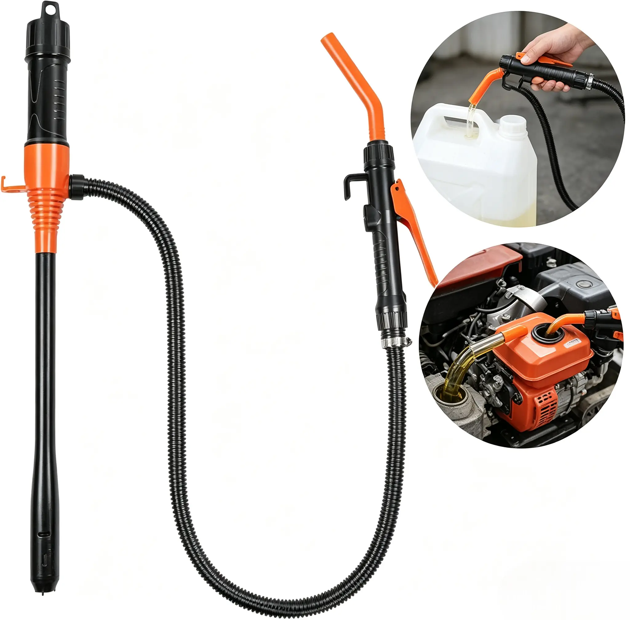 Cordless Electric Fuel Transfer Pump, 2.4 GPM Portable Gas Can Pump with 38 Inch Hose, Transfer for Gasoline Diesel Oil Water