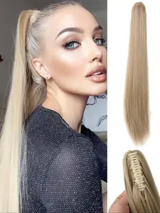 Straight Ponytail Extension, Natural Looking Fluffy Hair Piece for Women, Synthetic Hair Extensions for Daily & Party Hairstyle Ideas, Heatless