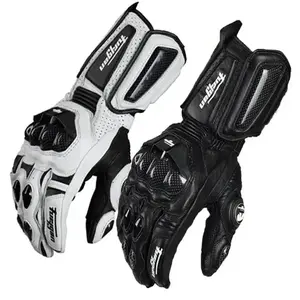 Genuine Leather Men Luva Riding Moto Motorcycle Guantes Racing Equipment Waterproof Riding Touch Screen Motocross Winter Gloves Protector