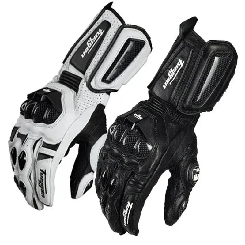 Genuine Leather Men's Waterproof Touch Screen Winter Motorcycle Gloves, Protective Gear for Riding, Racing, Motocross