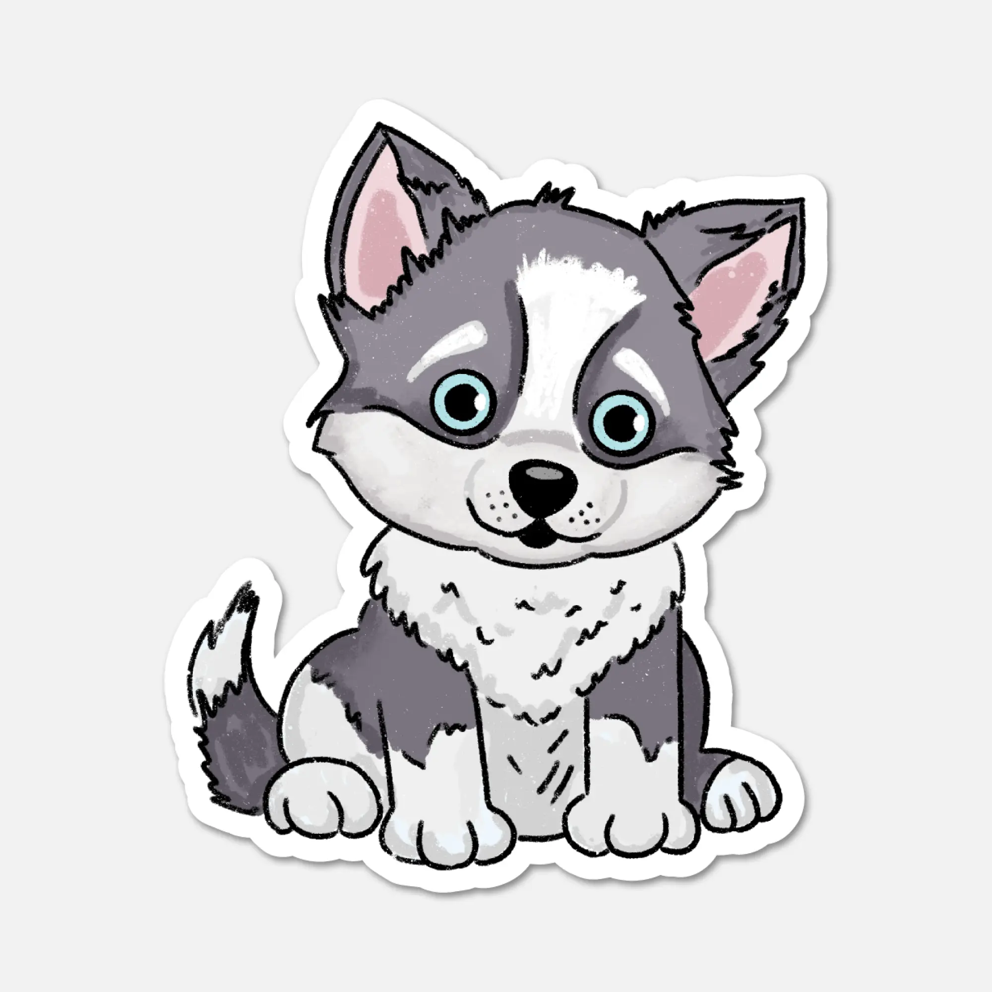 Luna, The Siberian Husky - Dog Sticker vinyl sticker