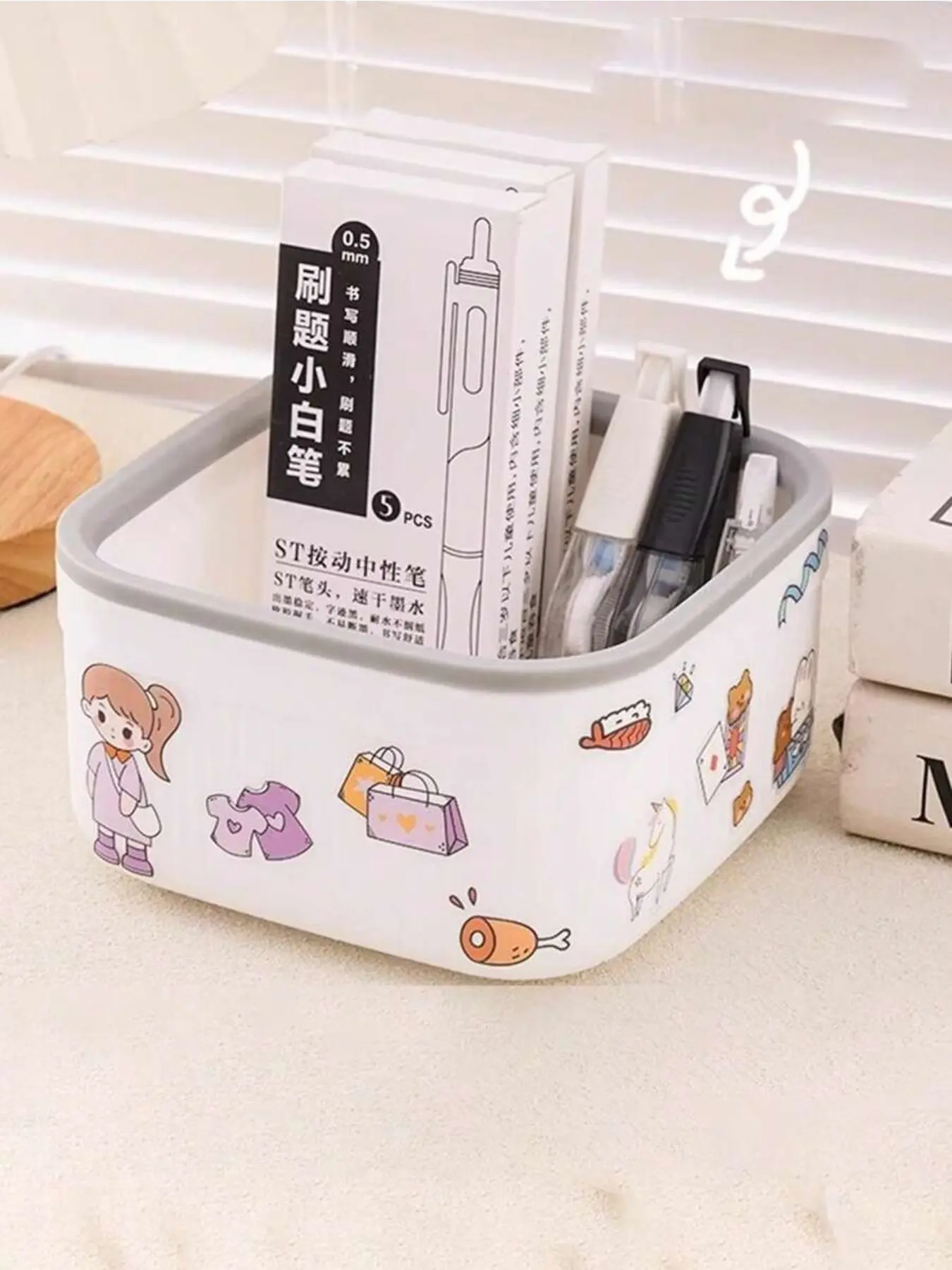 Desktop Mini Trash Can, Transparent Plastic Storage Box, Durable Makeup Organizer, Perfect Gift for Holidays, Small Items Holder