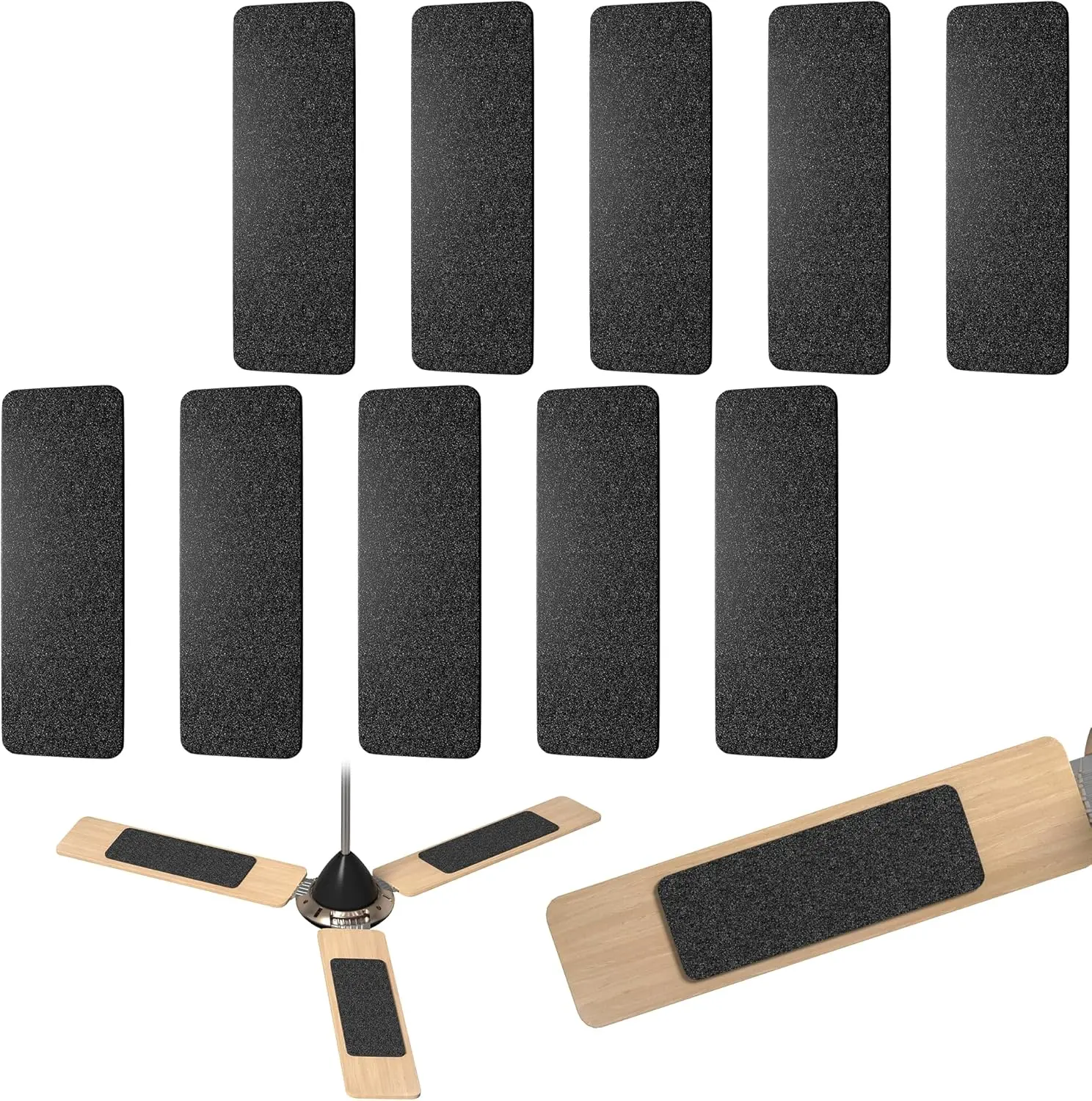 10 Pack Ceiling Fan Filters for Fan Blades, Activated Coconut Carbon Dust Catcher Pads, Easy-Install Fan Blade Filter Accessories for Home, Helps Reduce Dust & Odors, Fits Most Ceiling Fans