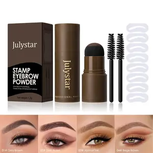 Eyebrow Stamping Kit, 1 Set Waterproof Eyebrow Makeup Kit, Including Templates & Brush for Natural Contours, Ideal for Lazy Women