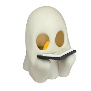 Ghost Reading Book - 3D Printed Horror Figurine for Bookshelf Decor - Unique & Spooky Addition to Your Home Decor