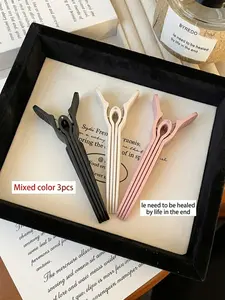 3-Piece Root Lifter Clips, Korean Style Natural Haircut, 3 Colors, Invisible Bow Bangs, High Forehead, Long-Lasting, Gentle on Hair