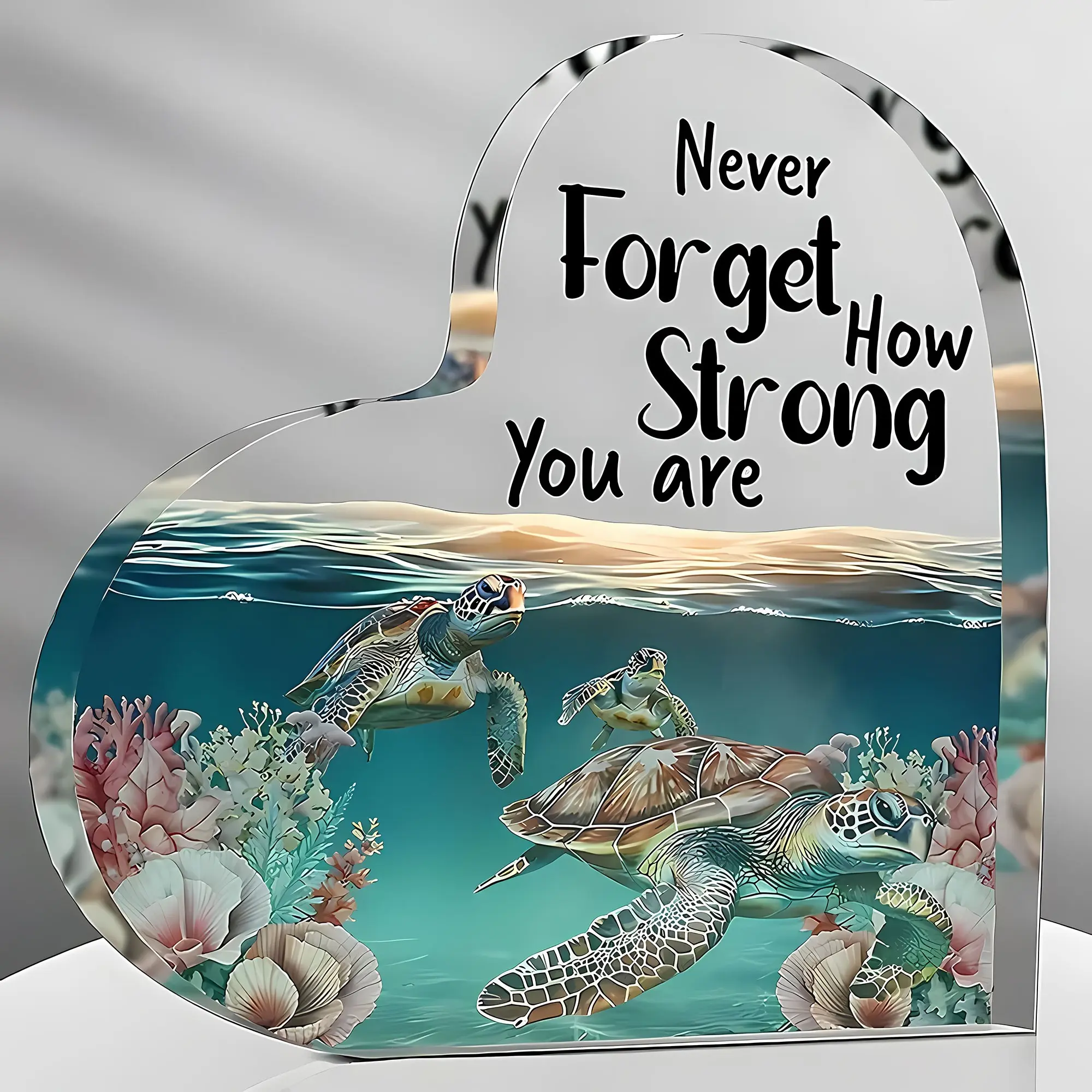 Sea Turtle Ocean Decor Acrylic Decorative Plaque, Inspirational Gifts for Women, Beach Decor, Birthday Gifts, Desk Decor, Home Office Decoration, Bedroom Room Decor, Home Decor, Acrylic Plaque Sign, Acrylic Desktop Decoration, Home Decor Products