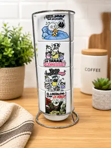 Funny Spanish Coffee Mug Set of 4 | Sublimated Ceramic Mugs | Unique Gift Idea