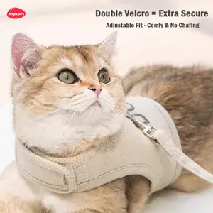 [HipiPet] Cat Leash - Anti-Escape Outdoor Use Only - Vest-Style Cat Leash - Cat Anti-Escape Leash - Kitten Chest Harness