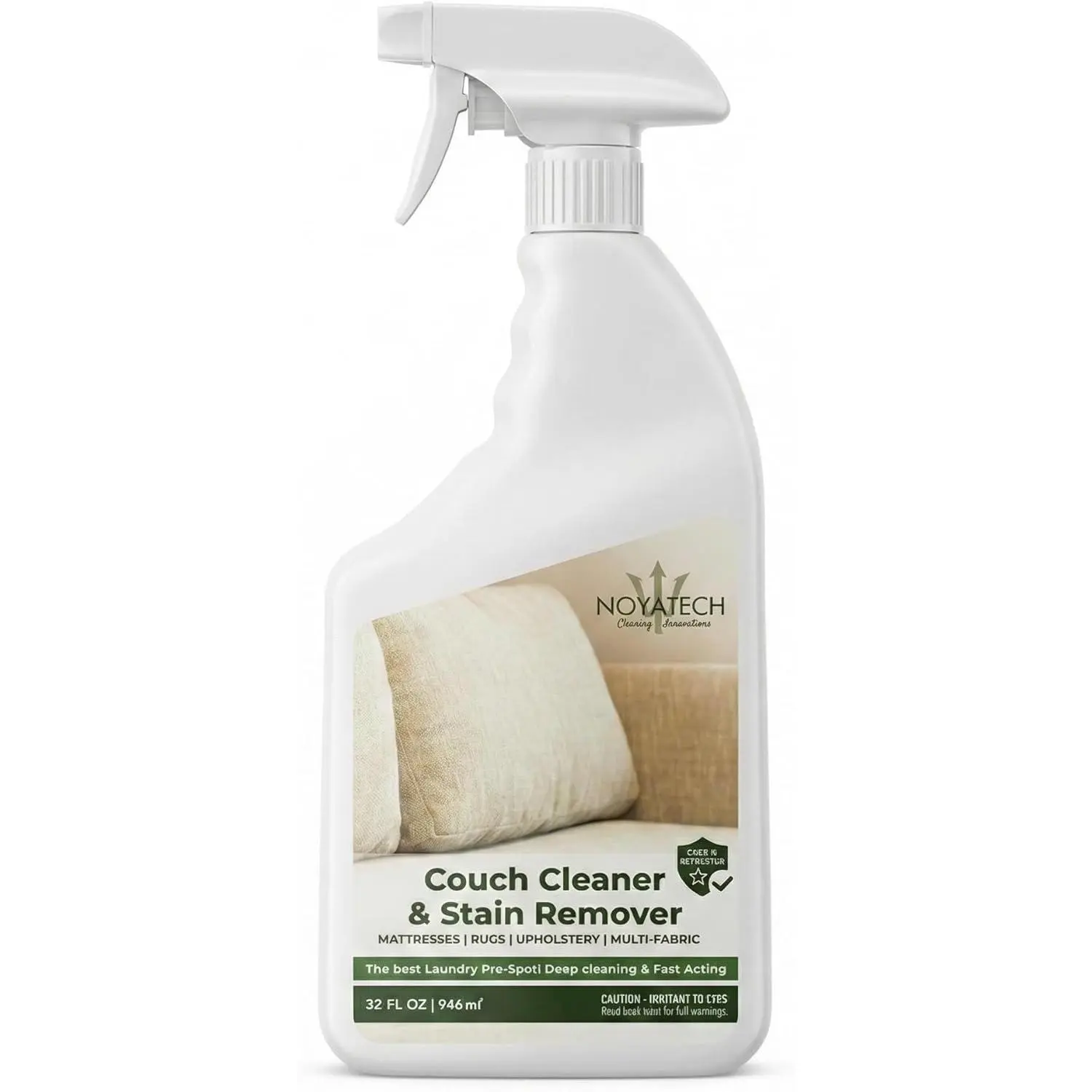 Strong Stain Remover Spray for Couch Cleaning & Indoor Multi-Surface Fabric Upholstery - Professional-Strength, Pet-Safe, Non-Toxic, Quick-Drying for Couches, Car Interiors
