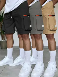 Men's Letter Print Multi-pocket Cargo Shorts, Casual Athleisure Shorts, Casual Breathable Work Shorts for Summer, Fashion Comfy Men's Bottoms for Outdoor Activities