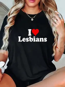 100% Cotton I LOVE HEART LESBIANS T-Shirt