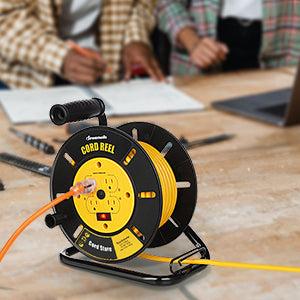 DEWENWILS Extension Cord Storage Reel ( without cord ), for 12/3,14/3,16/3 Gauge Power Cord, Hand Wind Retractable, 13A Circuit Breaker-HCRB00E DEWENWILS Extension Cord Storage Reel ( without cord ), for 12/3,14/3,16/3 Gauge Power Cord, Hand Wind Retractable, 13A Circuit Breaker-HCRB00E