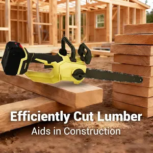 Mini Chainsaw, 12 Inch Cordless Chainsaw Electric, 21 V Battery, Auto Oiler & Tool-Free Tensioner, Hand Brushless Chain Saw Tool for Pole Pruner, Wood Cutting