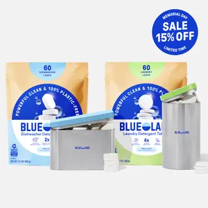 Blueland Dishwasher & Laundry Detergent Tablet Duo, Mineral & Plant-Based, Plastic-Free Cleaning Tablets for Dishes & Clothes