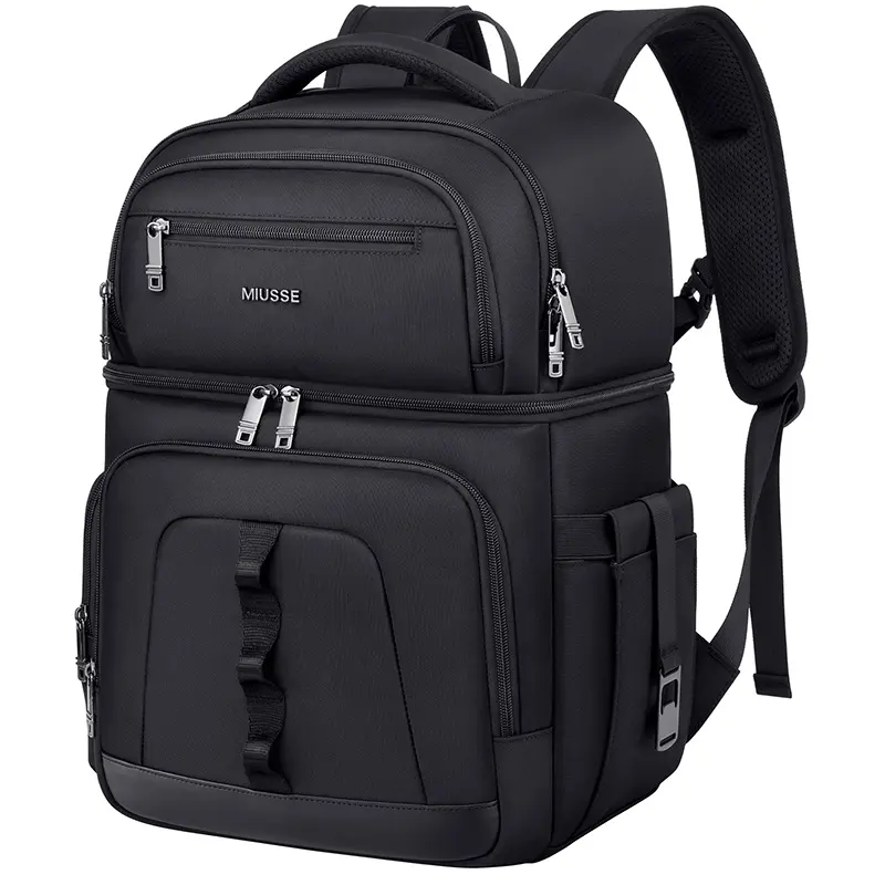 MIUSSE Insulated Cooler Backpack - Large Cap. Double Comp. Leakproof Bag for Men, Work & Camping