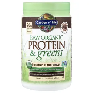 Garden of Life Raw Organic Protein & Greens, Chocolate Cacao, 1 lb 5.51 oz (610 g)
