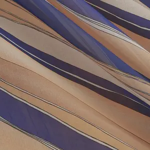 Striped Polyester Fabric, 55 Inch Wide, Semi-Transparent, Vibrant Colors, Ideal for Dresses, Shirts, Home Decor, Sold by the Meter