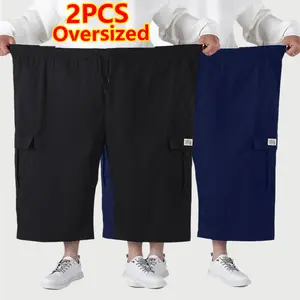 Oversized Solid Color Men’s Cargo Shorts – Trendy, Versatile, Ultra-Loose Fit for Summer, Durable Fabric, Side Pocket Design, Suitable for Everyday Casual Wear and Outdoor Sports