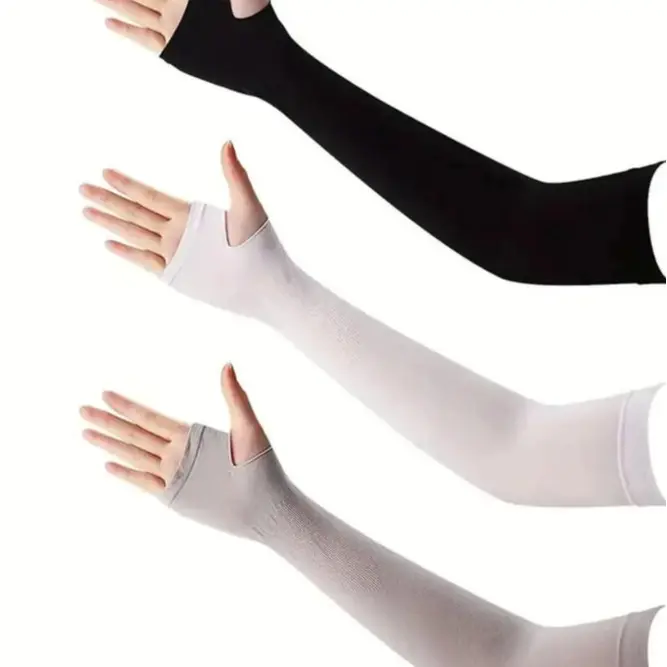 Unisex Simple Style Plain Color Arm Sleeves, Casual Trendy Uv Protection Arm Sleeves, Fashionable Arm Sleeves for Outdoor Sports Driving, Running, Hiking