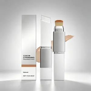 Color-Changing Foundation Stick 13g – 2-in-1 Foundation & Concealer – Natural Fair Tone, Light Texture, Matte Finish – Suitable for All Skin Types for Daily Makeup