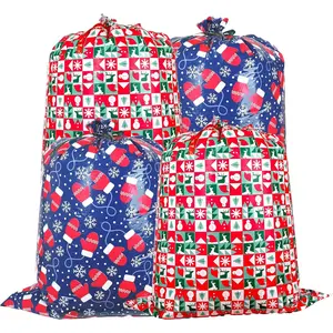 4 Pack  Christmas  Bag with Ribbon and  Tag 36"x48"  Large  Bags Christmas Wrapping for Xmas Present - Giant  Bags for Huge Gifts