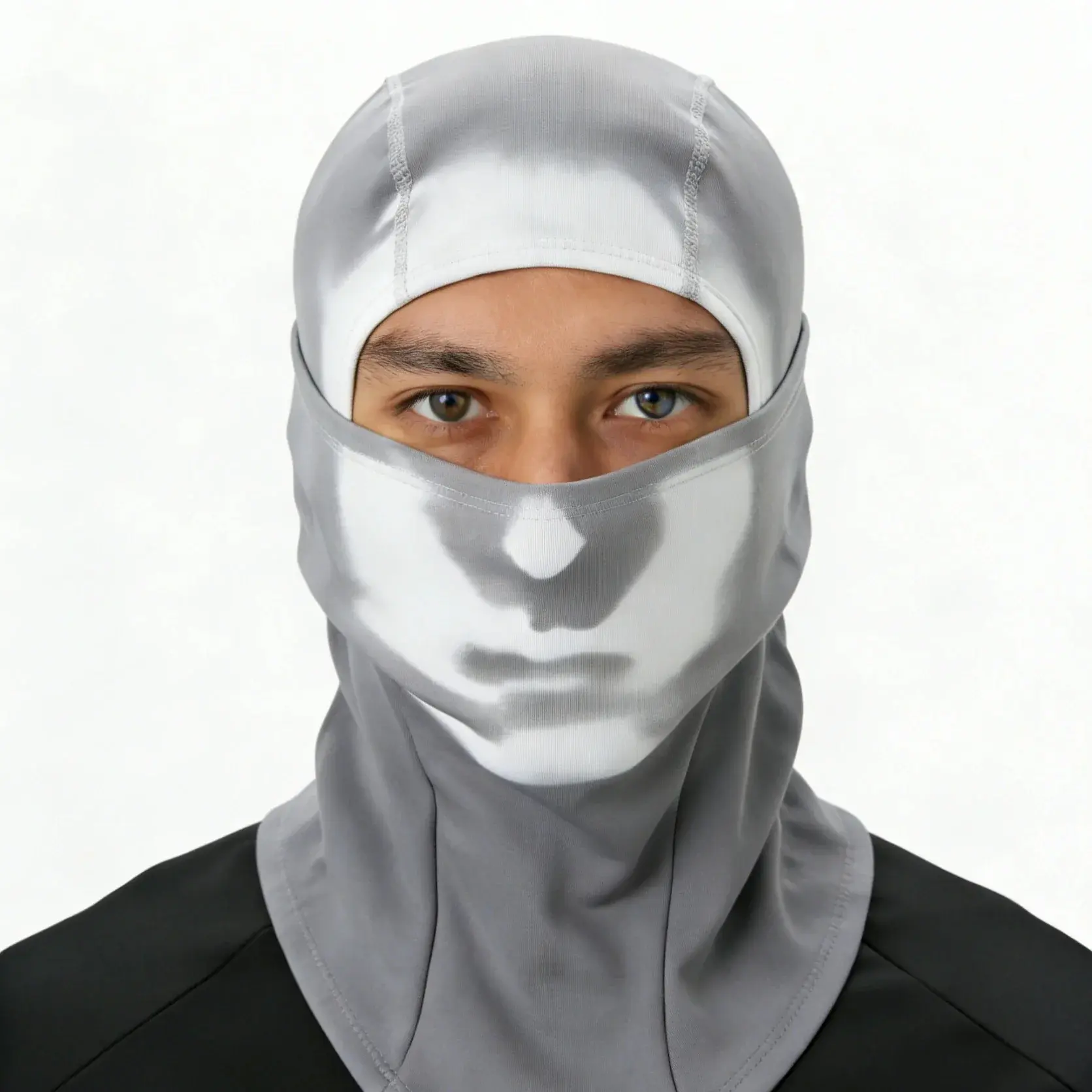 ROCKBROS Unisex Thermochromic Fleece Balaclava - 1 Size Fits All, 360° Coverage, Soft High-Elastic Fabric, Breathable, Waterproof for Cold Weather Commuting & Outdoor Sports, One Size Fits All