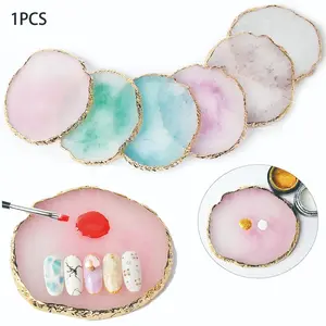 Resin Nail Art Color Palette, Marble-Like Display Board, Lightweight Round Nail Polish Mixer, Edition, Essential Nail Care Tool