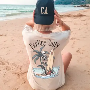 Salty T Shirt Hoodie Sweater Preppy Clothes Coconut Girl Tee Surf Shirt Beachy Shirts VSCO Girl Shirt Trendy TS Aesthetic T Shirt Y2K Shirt Grapics Skeleton