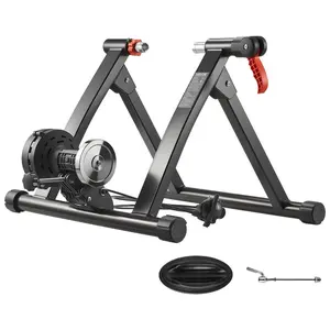 fathersdaygift VEVOR Bike Trainer, 6 Level Resistance, 26-29 in 700C Wheels, Foldable Magnetic Bicycle Stationary Stand for Indoor Exercise Riding with Quick Release Skewer Front Wheel Riser Block for Road Bikes