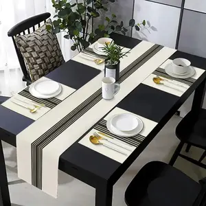 1 piece/5 piece set/7 piece table flag+placemat set, Kitchen Decorative Placemat, with abstract pink marble pattern design, suitable for daily use in kitchens, dining tables, living rooms, weddings, indoor and outdoor homes