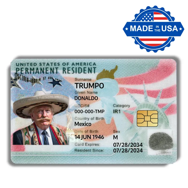 Donaldo Trumpo Green Card Decal Credit Card Cover Vinyl Skin Sticker - Credit Card Accessory