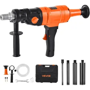 VEVOR Diamond Core Drilling Machine, 10in Wet Concrete Core Drill Rig with Stand Wheels, 750RPM Speed 1-1/4 Thread Lifting Handle, 10in Drilling Diameter for Concrete Brick Block Stone, 2500WVEVOR Super Brand Day