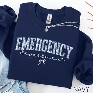 Coquette Emergency Department T-SHIRT / Sweatshirt /Hoodie , Er Nurse Gift, Comfort Colors Er Nurse Sweater, Emergency Nurse Gift, Ed Nurse Crewneck, Er Nurse Classic Cotton