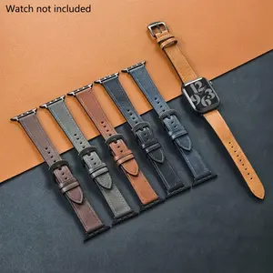Faux Leather Watch Band (Band Only), 1 Count Replacement Watch Band for Apple Watch Series 9 8 7 6 5 4 3 2, Smart Watch Accessories for Women & Men, Smart Watch Straps